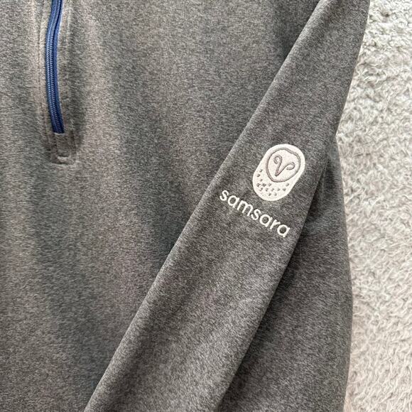 Marine Layer Men's Large Gray Pullover 1/4 Zip Samsara Company‎ Logo Soft - Picture 4 of 8
